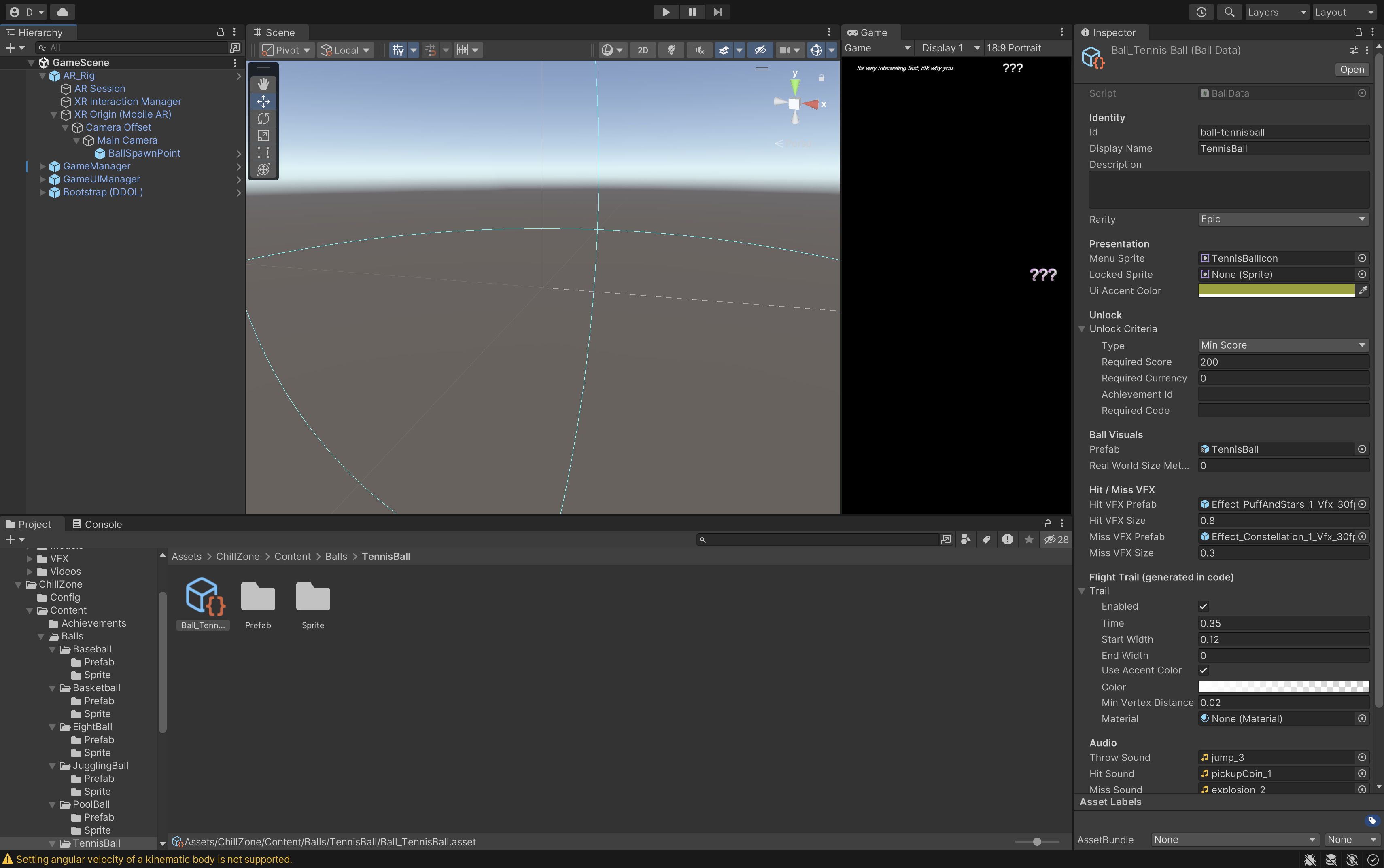 ChillZone open in the Unity editor